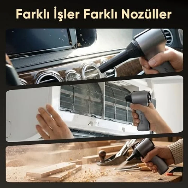 G150 Turbo Jet Fan Hava Üfleyici - 【Turbo Modda 150 Gram Hava Basıncı】- Çok Amaçlı Kullanım (Klavye, Ev, Araba Temizliği, Toz Üfleme,) - Taşıma Çantalı ve Ekstra Nozullu