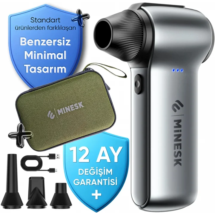 G150 Turbo Jet Fan Hava Üfleyici - 【Turbo Modda 150 Gram Hava Basıncı】- Çok Amaçlı Kullanım (Klavye, Ev, Araba Temizliği, Toz Üfleme,) - Taşıma Çantalı ve Ekstra Nozullu