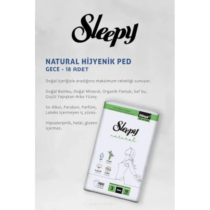 7 AL 6 ÖDE Natural Gece Hassas Hijyenik Ped 18 Adet ve 50 li Doğal Islak Mendil