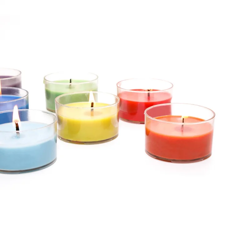 7 Chakra Meditasyon Kristal Kap Içi Mum Seti-large