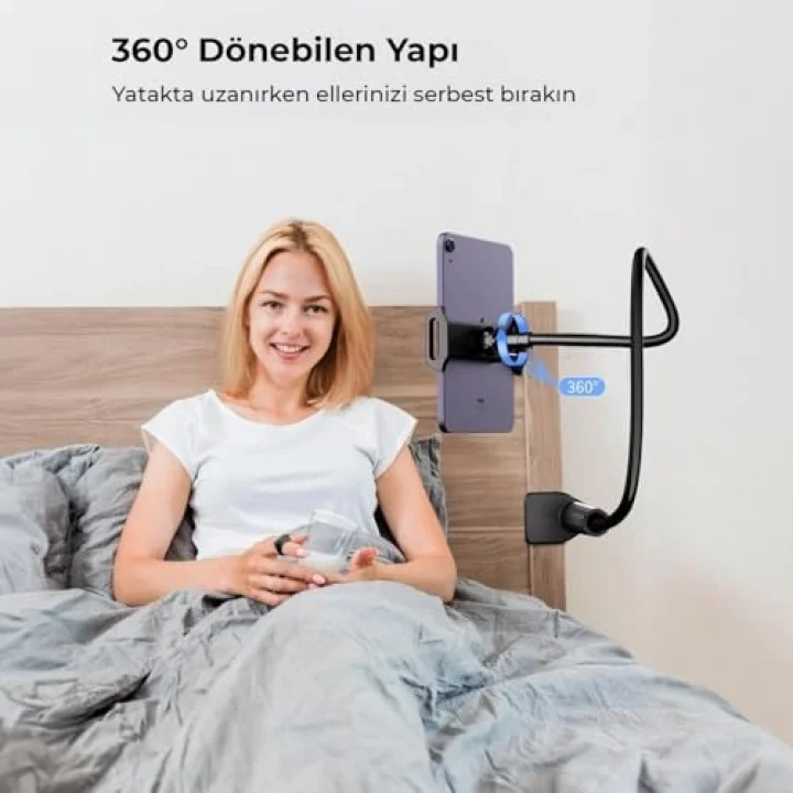 70 CM Akrobat Esnek Tablet ve Telefon Tutucu Stand Siyah