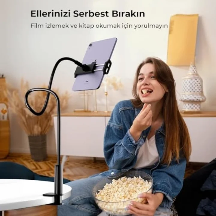 70 CM Akrobat Esnek Tablet ve Telefon Tutucu Stand Siyah