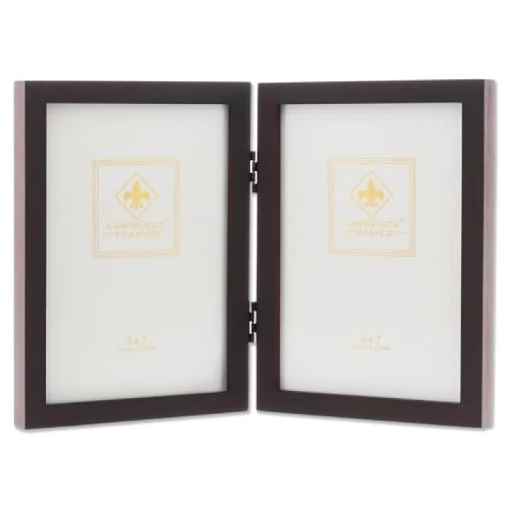 755957D Espresso Ahşap Menteşeli Çift Resim Çerçevesi, 13,8 x 17,7 cm, Koyu Ceviz