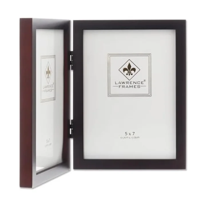 755957D Espresso Ahşap Menteşeli Çift Resim Çerçevesi, 13,8 x 17,7 cm, Koyu Ceviz
