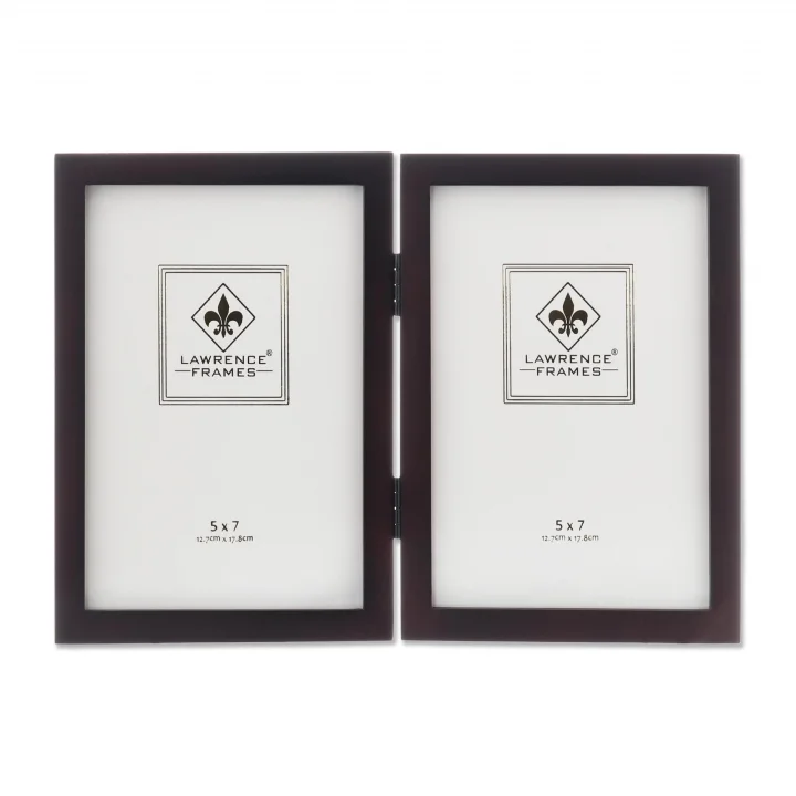 755957D Espresso Ahşap Menteşeli Çift Resim Çerçevesi, 13,8 x 17,7 cm, Koyu Ceviz