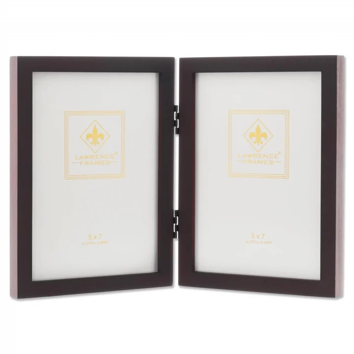 755957D Espresso Ahşap Menteşeli Çift Resim Çerçevesi, 13,8 x 17,7 cm, Koyu Ceviz