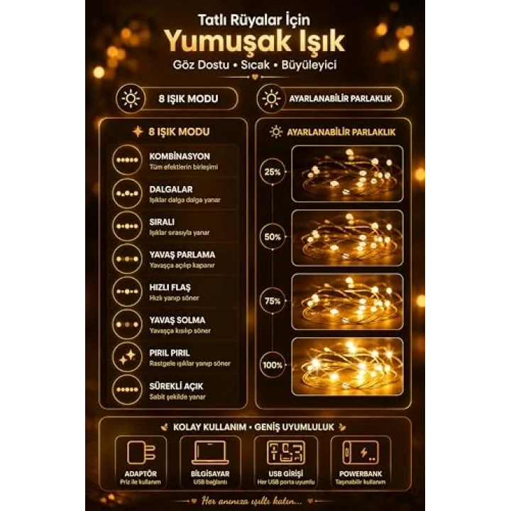 8 MOD Perde Ledi 300 LED 3x3m 10 Sarkıt Led Yılbaşı Oda Dekoru Kumandalı Peri Perde Led