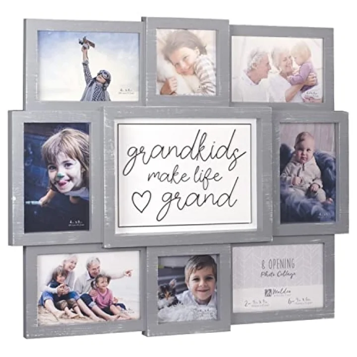 8-Op. Grandkids Kolaj Resim Çerçevesi, Gri