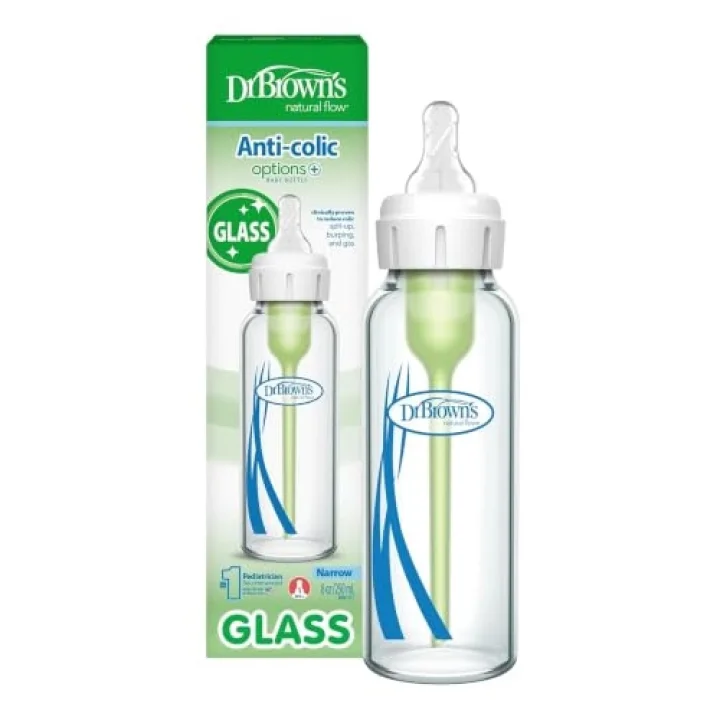 8 oz/250 ml Dar Ağız Cam Biberon, Tekli Paket