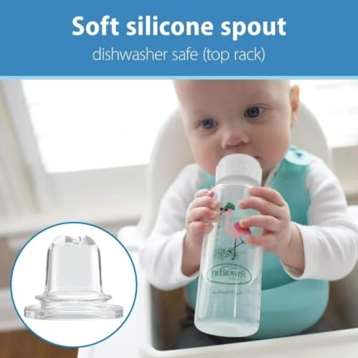 8 oz/250 ml PP Dar Ağız + Sippy Biberon Bardak, Flamingo, Tekli Paket