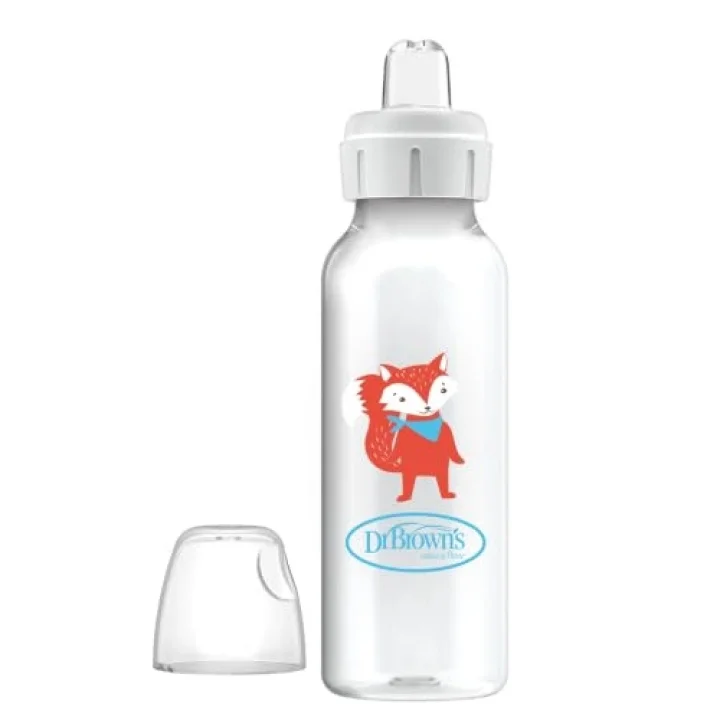 8 oz/250 ml PP Dar Ağız + Sippy Biberon Bardak, Tilki, Tekli Paket