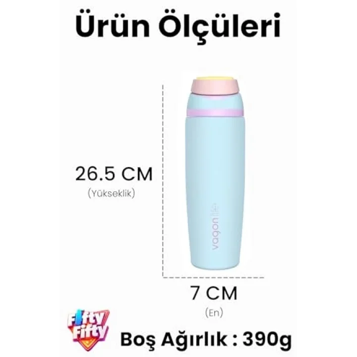 800 ML Tek Kapak Çift Kullanım Pipetli Rahat İçim Kulplu SUS304 Paslanmaz Çelik Termos -1107-800ML Sarı