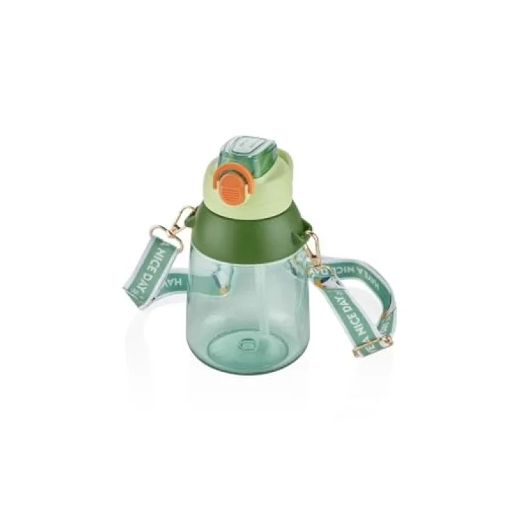800ml Askılı Pipetli Tritan Su Matarası Hayvan Sticker Hediyeli 6975072052689