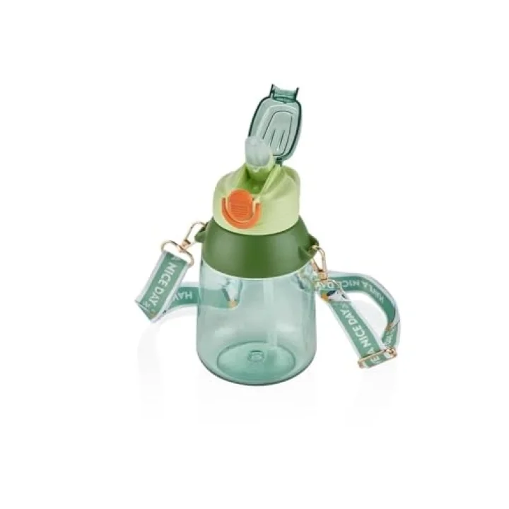 800ml Askılı Pipetli Tritan Su Matarası Hayvan Sticker Hediyeli 6975072052689