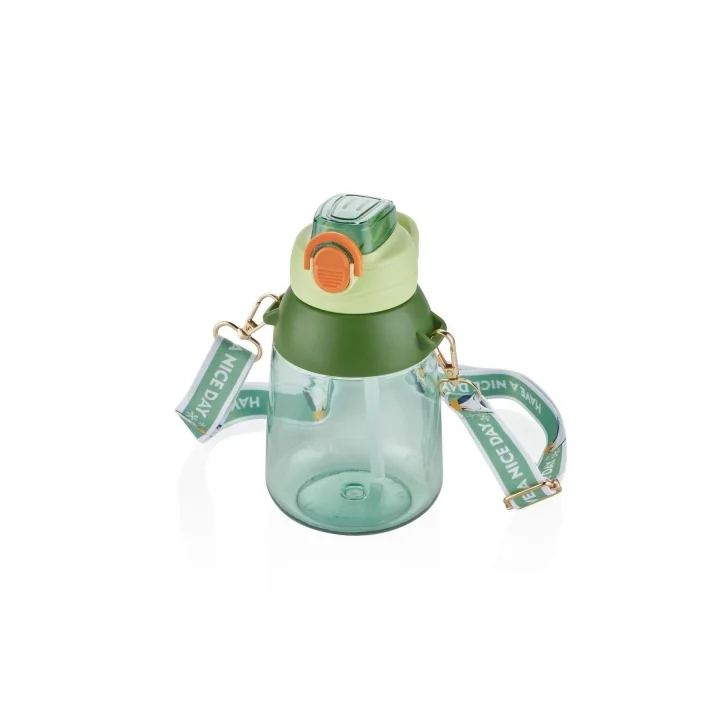 800ml Askılı Pipetli Tritan Su Matarası Hayvan Sticker Hediyeli 6975072052689