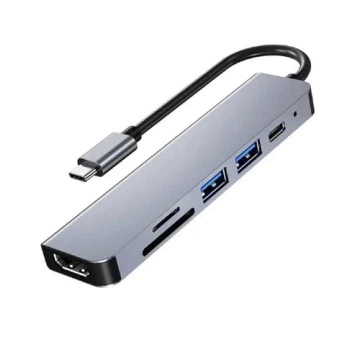 8040 Type C 3.1 HUB - HDMI 4K USB2.0 2xUSB3.0 SD TF PD 60W 6sı 1 Arada Premium USB Hub