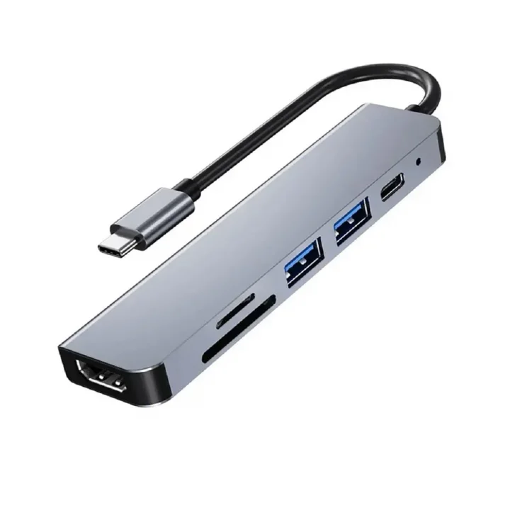8040 Type C 3.1 HUB - HDMI 4K USB2.0 2xUSB3.0 SD TF PD 60W 6sı 1 Arada Premium USB Hub