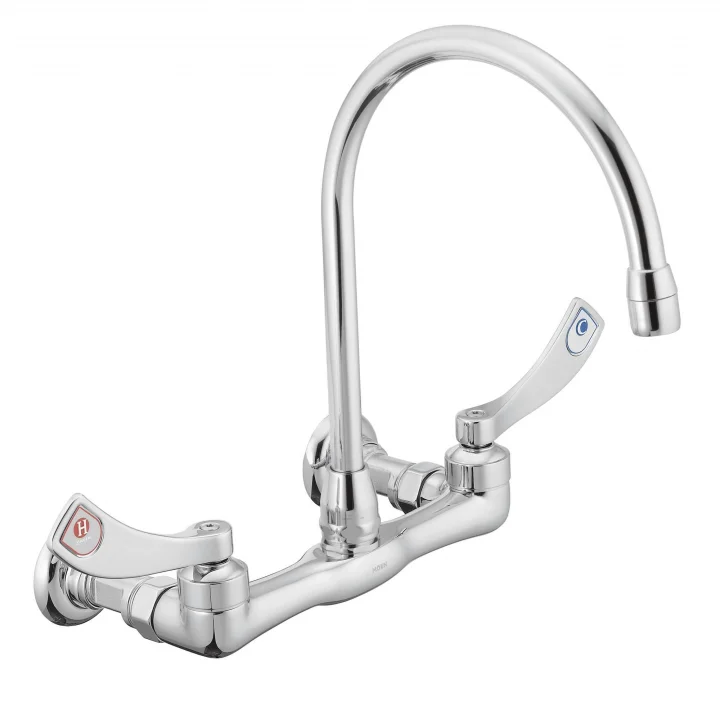 8126 Commercial M-Dura çift kulplu duvar askısı Utility musluk 2,2 GPM, krom
