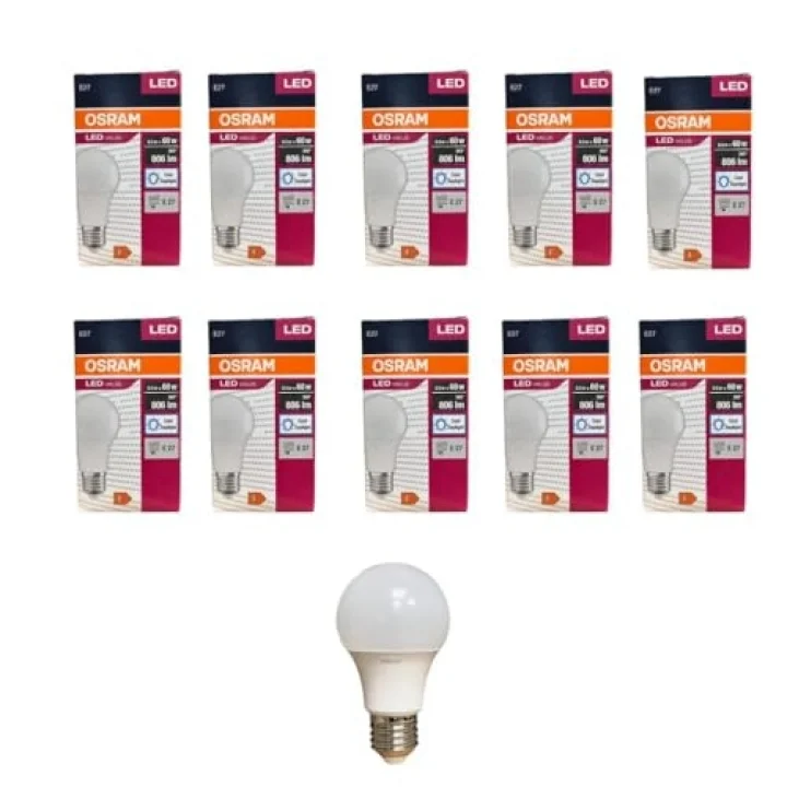 8.5 Watt Led Ampul 6500K Beyaz E27-10 Adet