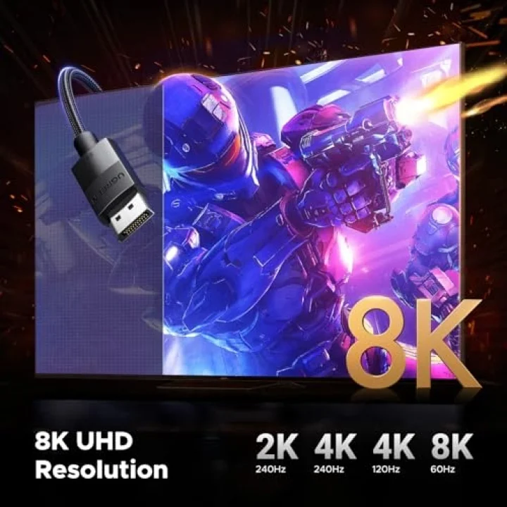 8K Display Port DP 1.4 Kablo 1 Metre