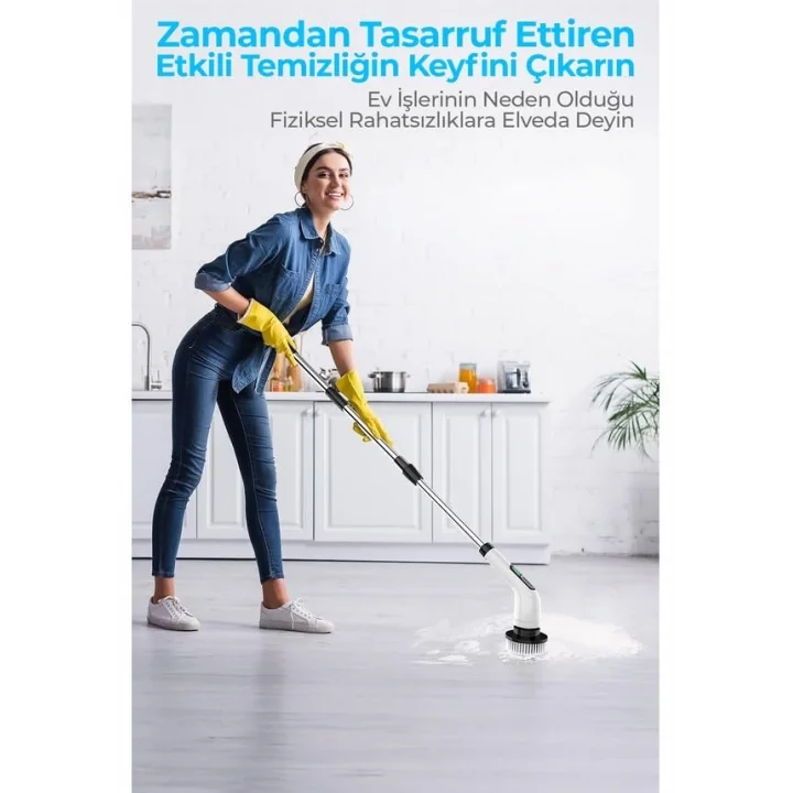9 Başlıklı Şarjlı Dijital Temizlik Fırçası