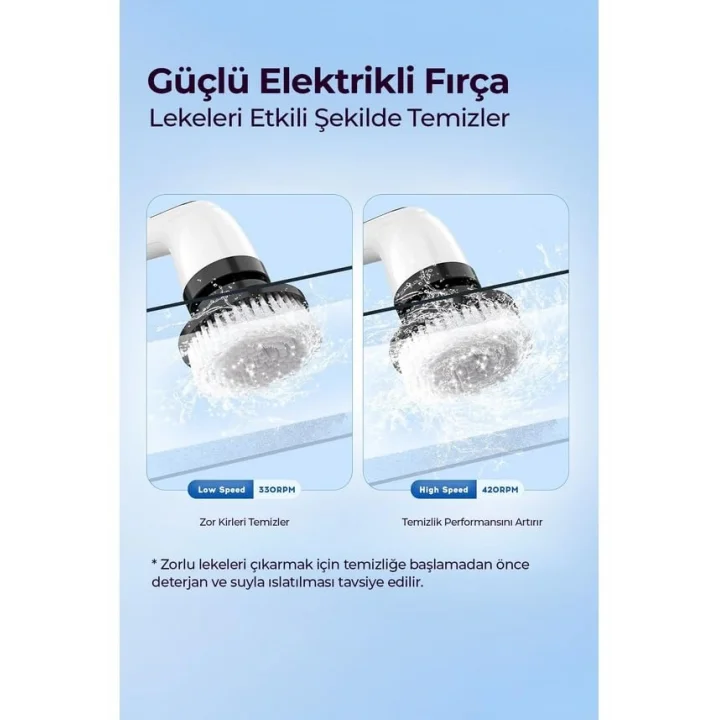9 Başlıklı Şarjlı Dijital Temizlik Fırçası