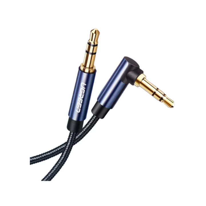 90 Derece L Tipi 3.5 mm Aux Ses Kablosu Mavi 2 Metre