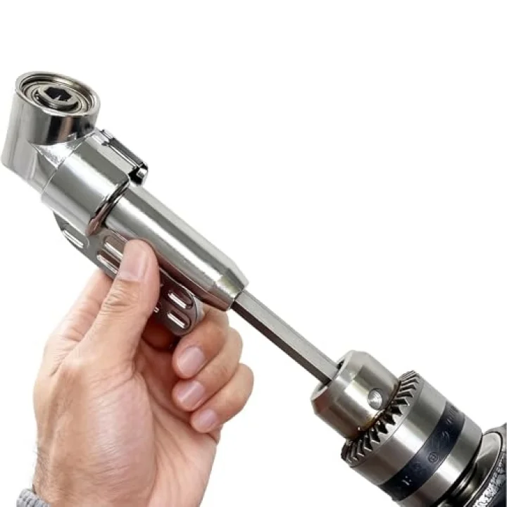 90 Derece Vidalama Köşe Adaptörü 360° Döner Başlıklı Matkap Aparatı Dar Alan Vida Sıkma Ucu 6.35mm Hex Şaft Profesyonel Açılı Adaptör