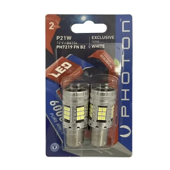 93 P21W Beyaz Tek Duy Fanlı Ampul Takımı, 12 Volt, 2 Adet