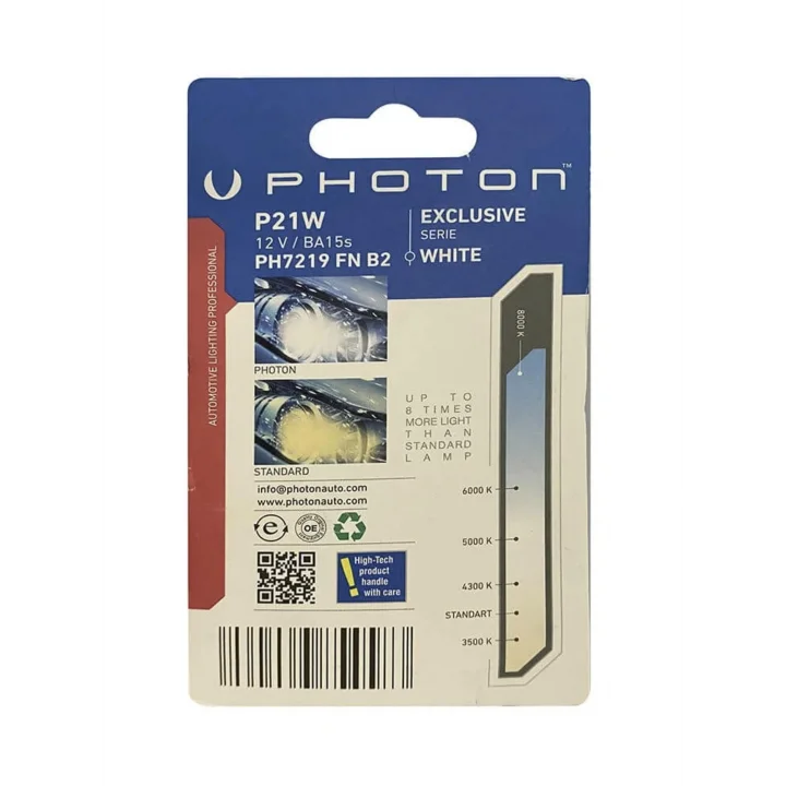 93 P21W Beyaz Tek Duy Fanlı Ampul Takımı, 12 Volt, 2 Adet