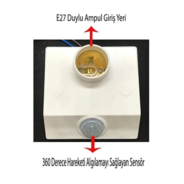 9W (60W) 360 Derece Hareket Sensörlü Lamba Beyaz 6500K E27