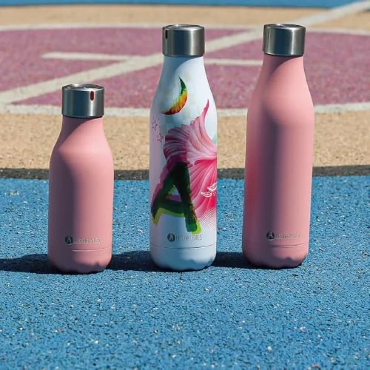 A-4323 BottleUp Termos, 500 ml, BPA içermeyen termos, tekrar kullanılabilir, 12 saat sıcak ve 24 saat soğuk tutar, Paslanmaz Çelik, Pembe Tasarım