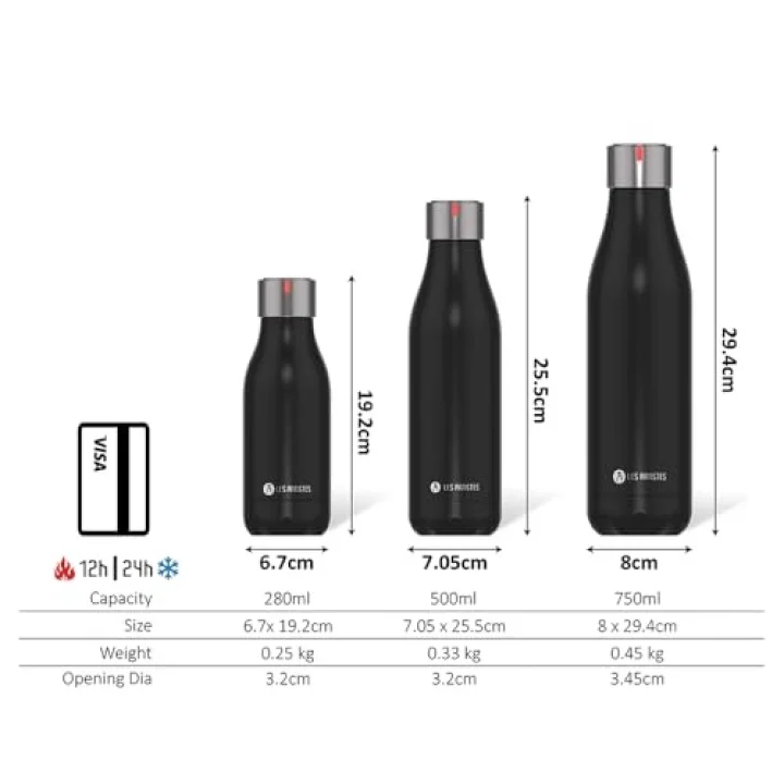 A-4373 BottleUp Termos, 500 ml, BPA içermeyen termos, tekrar kullanılabilir, 12 saat sıcak ve 24 saat soğuk tutar, Paslanmaz Çelik, Bölünmüş Pembe Tasarım