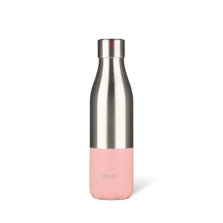 A-4373 BottleUp Termos, 500 ml, BPA içermeyen termos, tekrar kullanılabilir, 12 saat sıcak ve 24 saat soğuk tutar, Paslanmaz Çelik, Bölünmüş Pembe Tasarım