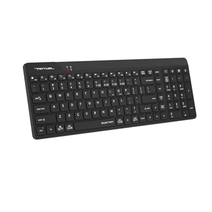 A4 TECH FBK23 AS Bluetooth+2.4Ghz Kablosuz Q Türkçe FN-Multimedya Sessiz Ultra İnce Özellikli Emoji Tuşlu ve Uyku Engelle Modlu Siyah Klavye