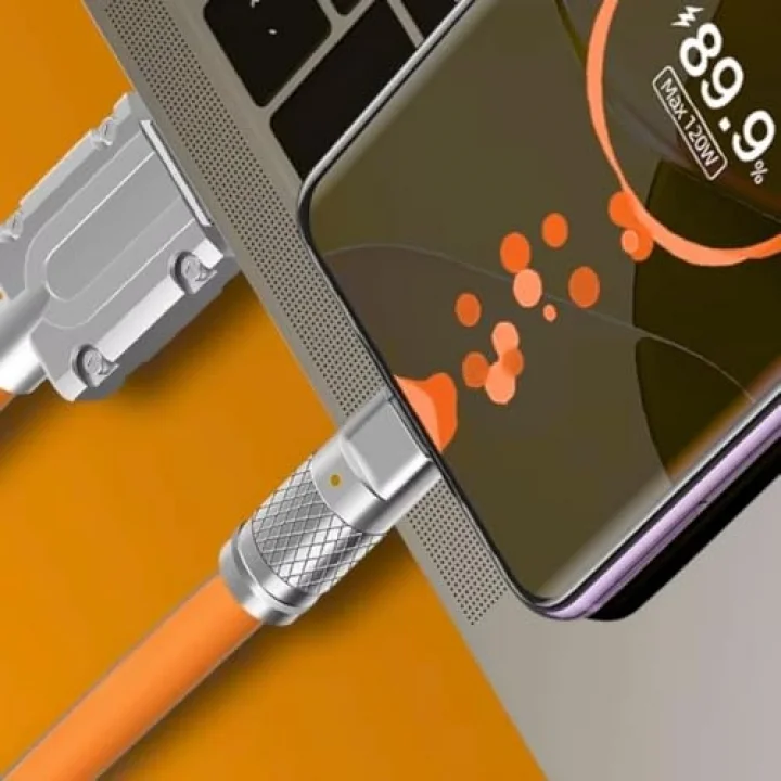A6016 Usb To Type C Hızlı Şarj Data Kablosu Çevirici Dönüştürücü Adaptör 180° Döner 120W - 2M