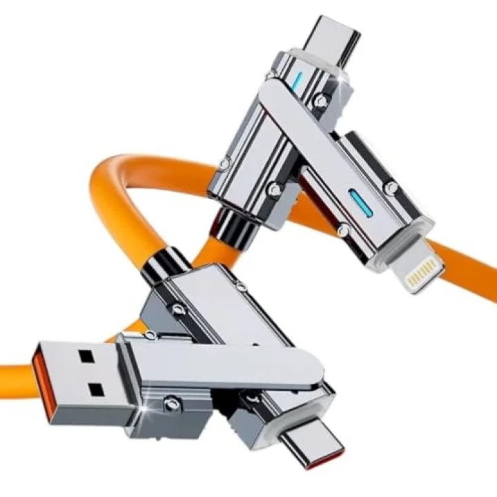 A6019 Usb Type C Lightning 4 in 1 Hızlı Şarj Data Kablosu Çevirici Dönüştürücü Adaptör 100-120W - 1M