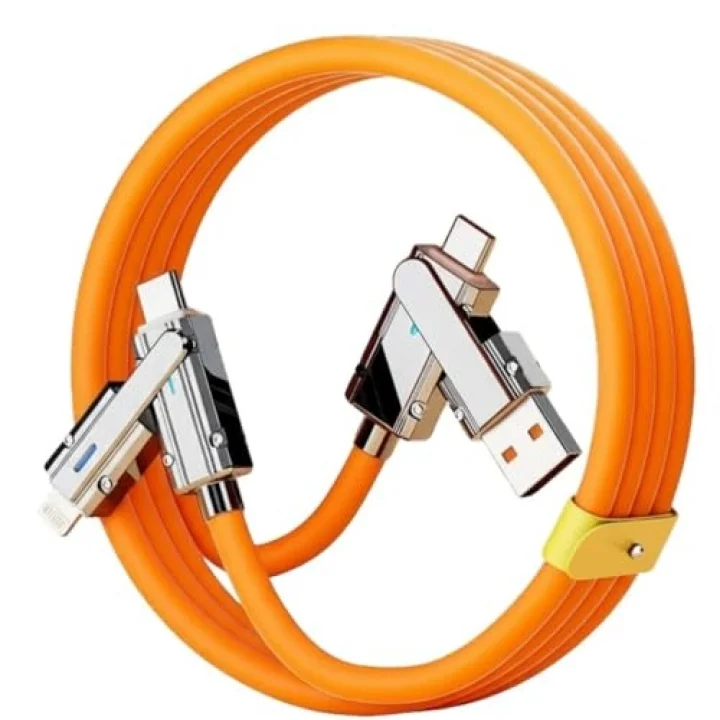 A6019 Usb Type C Lightning 4 in 1 Hızlı Şarj Data Kablosu Çevirici Dönüştürücü Adaptör 100-120W - 1M