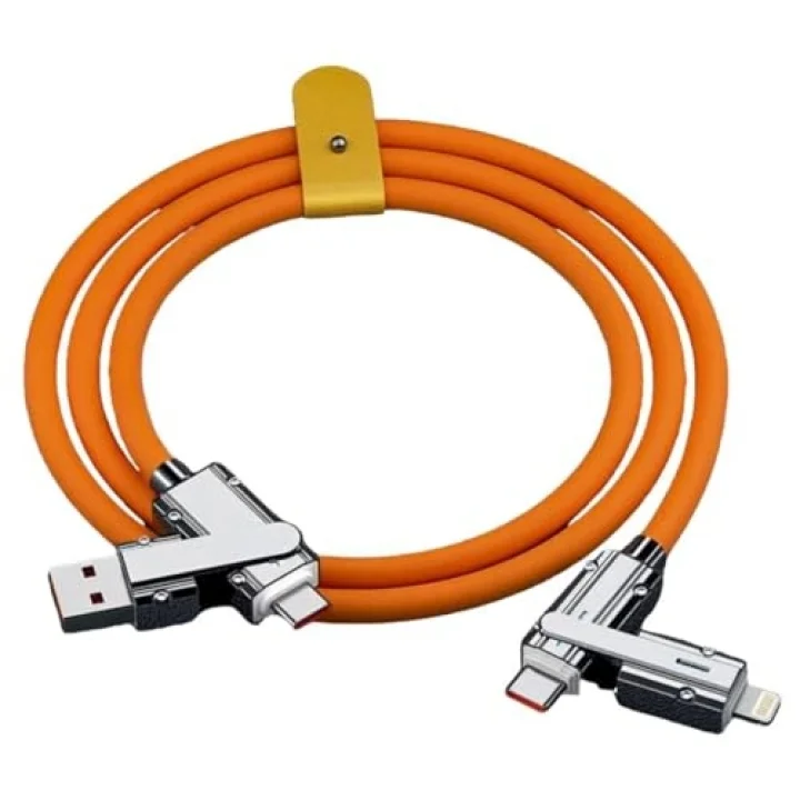 A6019 Usb Type C Lightning 4 in 1 Hızlı Şarj Data Kablosu Çevirici Dönüştürücü Adaptör 100-120W - 1M