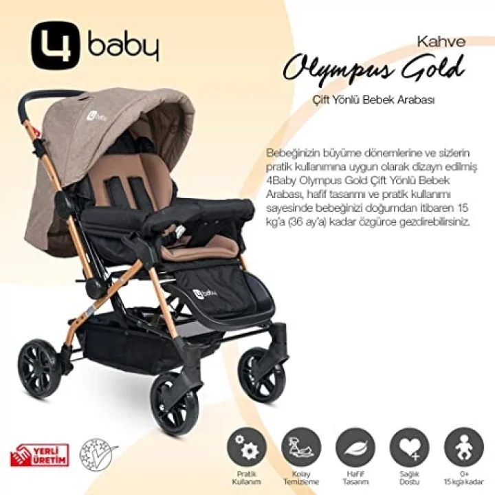 AB-360 Olympus Gold Çift Yönlü Bebek Arabası Antrasit