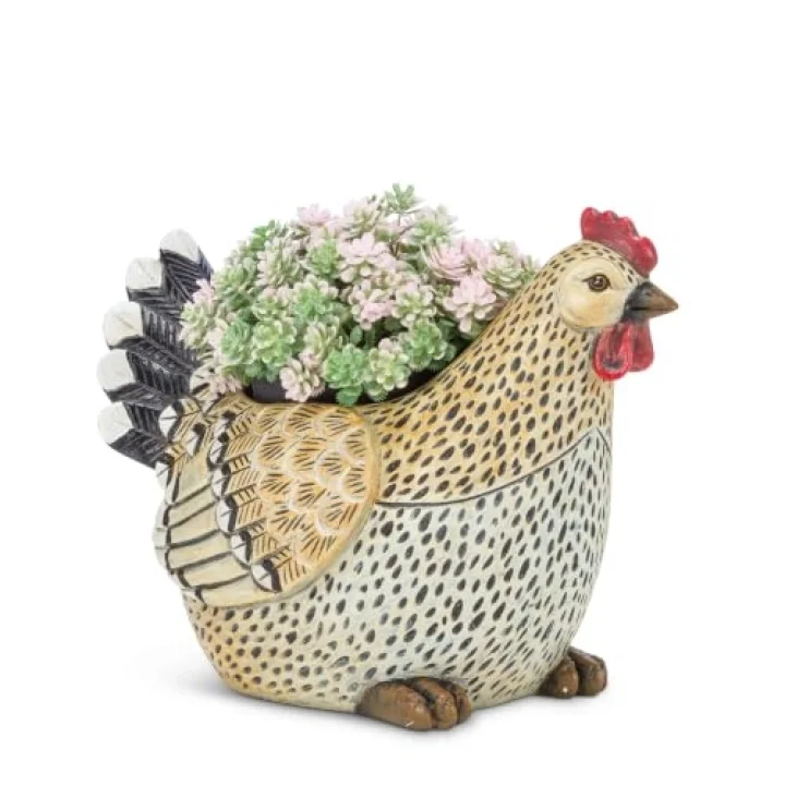 Abbott Collection 27-GALLO-720 horoz saksısı, bej/siyah