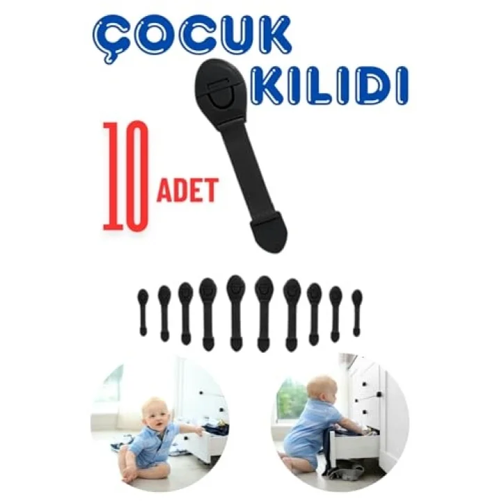 Abuy 10 Adet Bebek Çocuk Güvenlik Dolap Ve Çekmece Kilidi