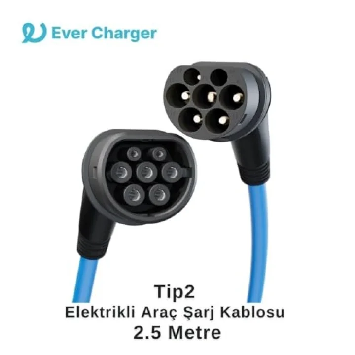 Ac Tip 2 Elektrikli Araç Şarj Kablosu 22 kw 2,5 m