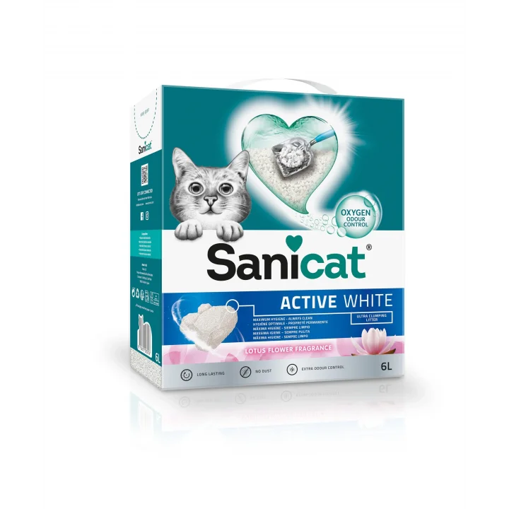 Active White Lotus Çiçeği Topaklanan Kedi Kumu 6L