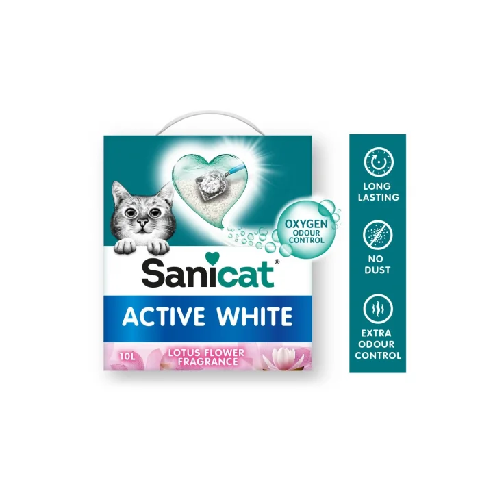 Active White Lotus Çiçeği Topaklanan Kedi Kumu 6L