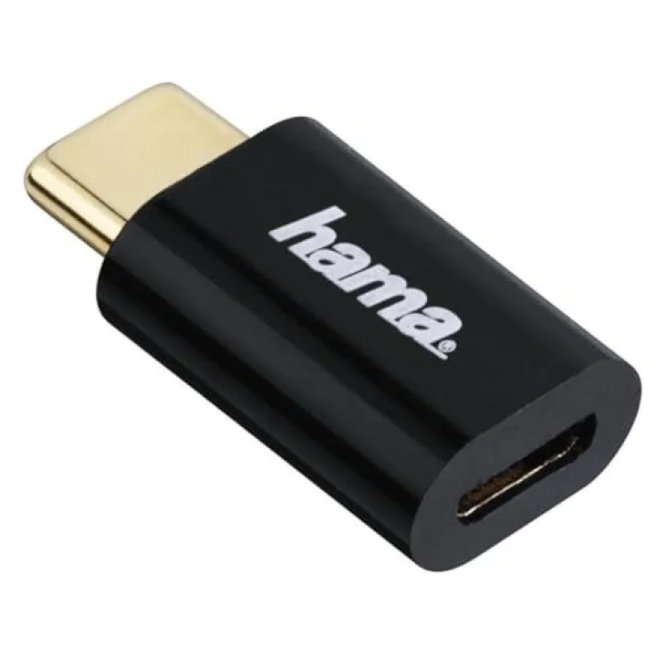 Adaptör, Micro USB Soket- USB -C Fiş, Siyah