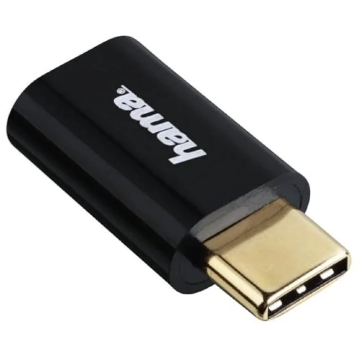 Adaptör, Micro USB Soket- USB -C Fiş, Siyah