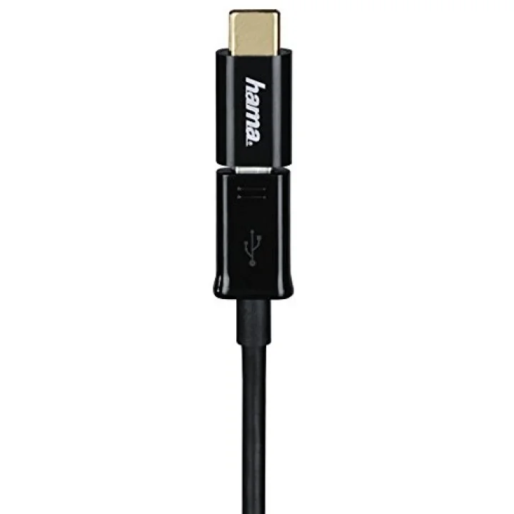 Adaptör, Micro USB Soket- USB -C Fiş, Siyah