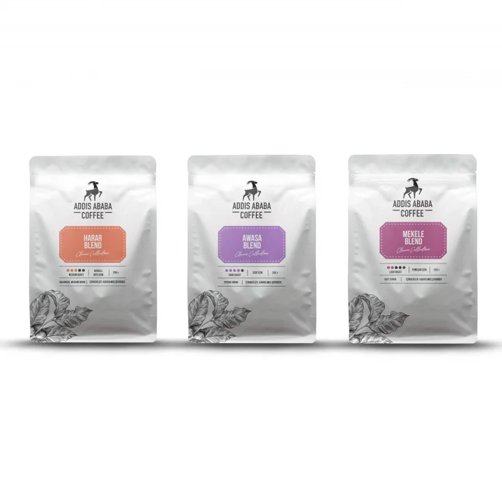 Addis Ababa Coffee - Etiyopya 3lü Kahve Deneme Seti 750 Gr. (French Press)