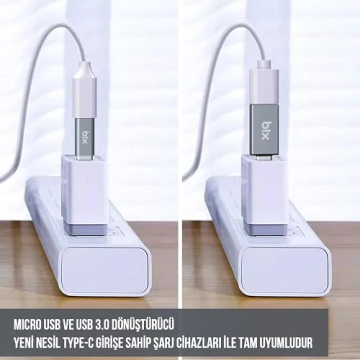 ADP-04 2si 1 Arada Type-C Micro USB ve USB Çevirici Dönüştürücü Adaptör